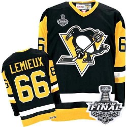 Mario Lemieux Pittsburgh Penguins Youth Black Backer Long Sleeve T